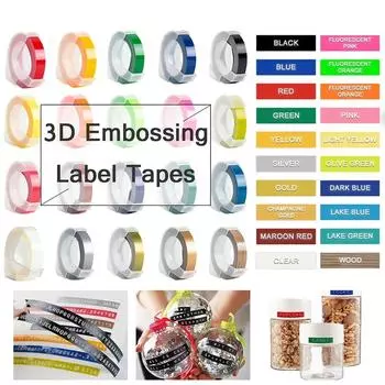 20 цветов, совместимые ленты для 3D-этикеток, лента с тиснением для этикеток Dymo, машина для тиснения этикеток, принтер, этикетировочная машина 12965 1610 Compagne gold 9mm