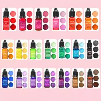 20 цветов, свечи, красители, пигмент, жидкий краситель для ароматерапии, пигмент, сделай сам, форма для свечей, мыло, окраска, ручная работа, смоляный пигмент