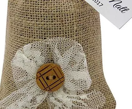 20 деревенских свадебных мешочков из мешковины, маленькие джутовые мешочки с персонализированными бирками, подарочные мешочки на шнурке для вечеринок 4 x 6,5 20 Bags коричневый