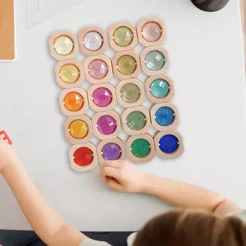 20 деревянных кубиков, игрушки для укладки, красочные акриловые, раннее обучение, сенсорное обучение