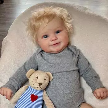 20 дюймов 50 см 3D-краска Skin Art Reborn Улыбающаяся Bebe с венами Виниловые конечности Тканевое тело Кукла Игрушка Мэдди Для Девочки Малыша Реалистичная