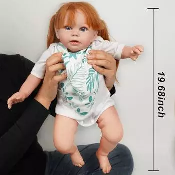 20-дюймовая милая кукла возрождения с двойными хвостиками, прямая челка, Rebecca Reborn, кукла для маленьких девочек, 3D-живопись ручной работы, видимые вены, реалистичные куклы-младенцы
