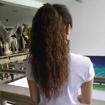 20-дюймовые синтетические волокна длинные волнистые вьющиеся волосы наращивание парик хвостик шиньон