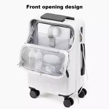 20-дюймовый чемодан для ручной клади с жестким корпусом, устойчивым к царапинам, с карманом на молнии и USB-интерфейсом