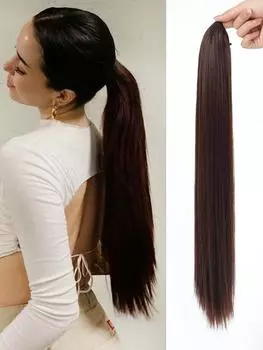 20-дюймовый синтетический конский хвост веревка для вытягивания удлинитель зажим для захвата хвост натуральный парик конский хвост 20inch