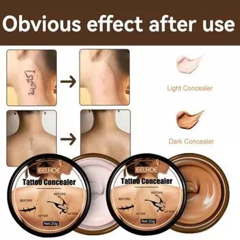 20 г консилер для нежного удаления родимых пятен, натуральные ингредиенты, практичный невидимый консилер для татуировок для тела для мужчин
