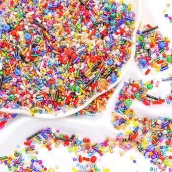 20 г/пакет, 1,5-4,5 мм, смешанные нежные круглые стеклянные бусины-трубки, бусины для аксессуаров для одежды