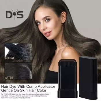 20 г расческа для окрашивания волос, покрытие седых волос, натуральные ингредиенты, одноразовая щетка для окрашивания волос, временная коричневая черная краска для волос 20g чёрный