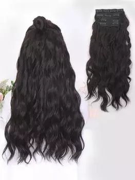 20 дюймов Длинные вьющиеся волосы 4 штуки/набор из 11 заколок синтетические накладные волосы на заколках 20inch