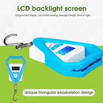 20 кг/50 г полезные весы с крючком, многофункциональные ЖК-экран с подсветкой, безопасные мини-цифровые весы для багажа, подвесные безмен розы красного