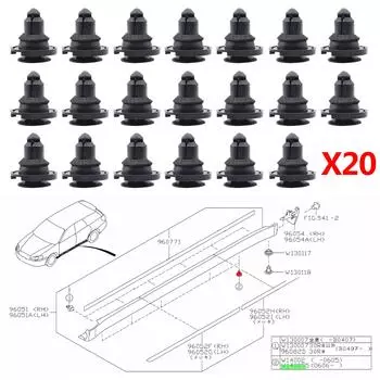 20 клипс для Subaru Legacy Exiga Levorg XV Crosstrek Ascent порог боковая юбка порог панель молдинг фиксатор заклепка внешняя
