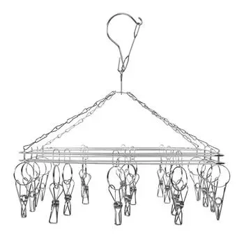 20 клипс подвесная сушилка нержавеющая сталь носки стойка многофункциональная вешалка для нижнего белья прачечная