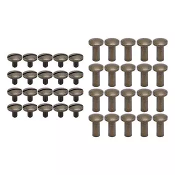 20 комплектов 8 X 10 мм заклепок для крепления, винтов с дуговой головкой и шлицем, цинковый сплав, 8 X 5 мм, шурупы для крепления своими руками из ПУ L