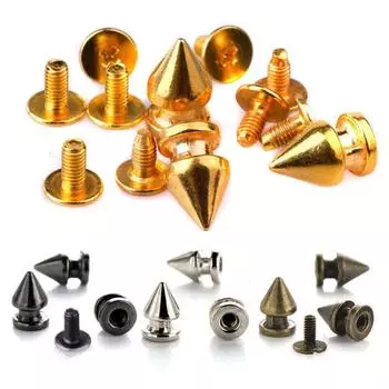 20 комплектов 8x12 мм точек, конусных шляпок гвоздей, заклепок, пули, панк-шипы, подходят для кожаных сумок для рукоделия, браслетов, одежды, обуви, ошейников, шляпок гвоздей своими руками 20pcs серебряный