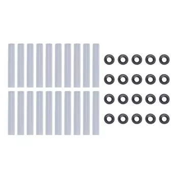 20 комплектов бесшумных роликовых втулок для гаражных ворот с внутренним диаметром 11 мм и длиной 80 мм, гаек вала ролика, прокладок подшипников