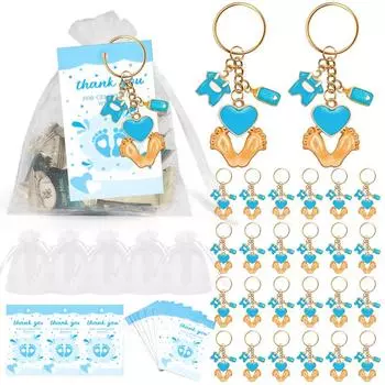 20 комплектов брелоков в виде следов ног, сувениры для детского праздника, детский праздник розовый