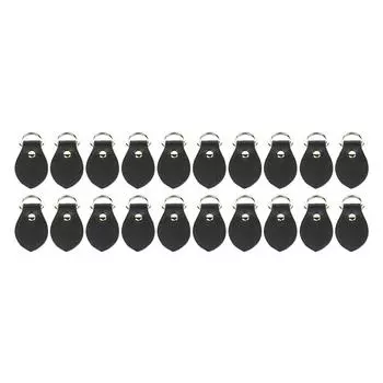 20 комплектов кожаных D-образных колец для кошелька. Натуральные кожаные D-образные кольца. Принадлежности для изготовления кошельков из кожи. чёрный