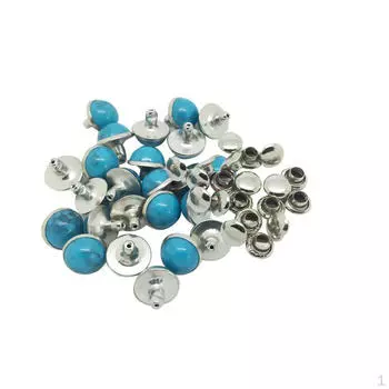 20 комплектов круглых заклепок из сплава, шпильки диаметром 8 мм, бирюзовые
