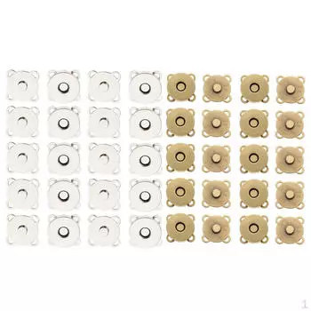 20 комплектов вшитых магнитных застежек для сумок для рукоделия, одежды, 18 мм