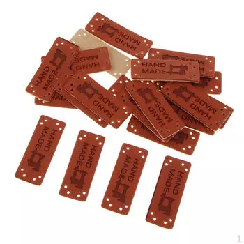 20 кожаных этикеток, этикеток ручной работы, бирок, этикеток, для пришивания, 003