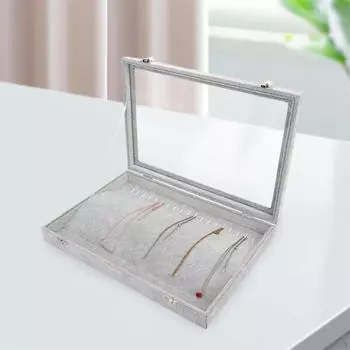 20 крючков ювелирная витрина для ожерелий коробка штабелируемый стеклянный верх запираемый органайзер для ожерелий