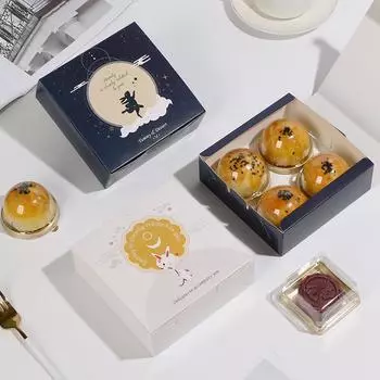 20 квадратных упаковочных коробок, подходящих для выпечки с яичным желтком, яичных тартов, хлеба, коробок для слоеного теста, домашней выпечки, упаковочных материалов для пикника 20pcs