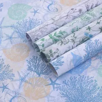 20 листов зеленой листовой бумаги, листы бумаги с ботаническим принтом, упаковочная бумага для цветов, подарочная упаковочная бумага для фестиваля