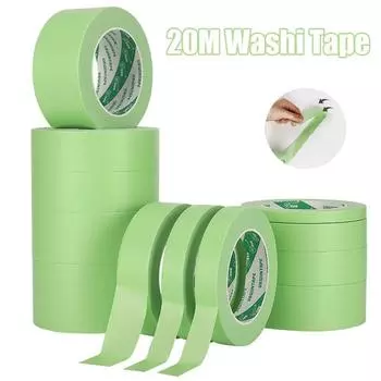 20 м длинная малярная лента для распыления краски на стену, ручная отрывная бумажная лента, бесследная односторонняя клейкая лента, автомобильная малярная лента для DIY, автомобильная краска, искусство 20m*1cm