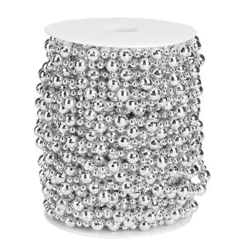 20 м искусственный жемчуг из бисера для рождественской елки, свадебный занавес, украшение своими руками серебряный