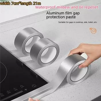 20 м наклейки из алюминиевой фольги, кухонная плита, раковина, зазор, наклейки для красоты, наклейки для швов, ванная комната, туалет, клейкая лента для защиты от плесени 3cm*20m*1pcs