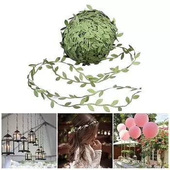 20 м шелковая ткань искусственный лист ротанга Декор для свадебной вечеринки DIY венок подарок ремесло рождественское украшение зелёный