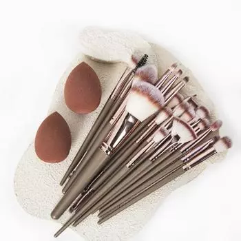 20 Makeup Brushes + 2 Beauty Eggs, Soft Bristles, Suitable For Loose Powder, Eyeshadow, Concealer Makeup Application, Makeup Tools