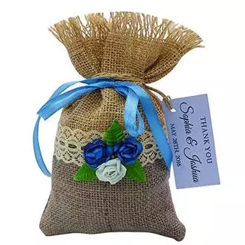 20 маленьких мешочков из мешковины, свадебные сувенирные мешочки в деревенском стиле с персонализированными бирками, мешочек для вечеринок на шнурке 4 x6.5 4 X 6.5 коричневый