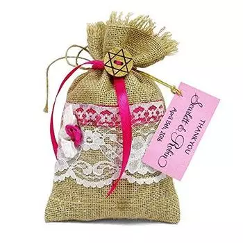 20 мешковинных подарочных мешочков с завязками, маленькие джутовые сумки, свадебные сувенирные сумки с персонализацией коричневый