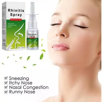 20 мл спрей Bi Li Tong, зуд, насморк, чихание и мягкий эффективный травяной назальный уход-решение, подарок для ухода за носом One Size зелёный