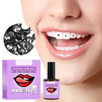 20 мл Zahnschmuck, Zahnstein Schmuck, Zahnstein Set, Zahn Steinchen Set, Zahn-DI-Y-Zubehr, Tragbares, Wunderschnes Anwendungsset, Flexibles Zahns One Size чёрный
