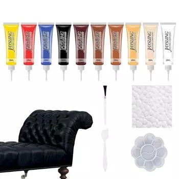 20 мл жидкий уход за кожей ремонтный комплект авто дополнительная цветная паста автомобильные сиденья диван царапины трещины лакокрасочное покрытие 10 цветов United States