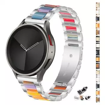 20 мм 22 мм металлический + полимерный ремешок для Samsung Galaxy Watch 5 Pro 4 3 классический ремешок 40 мм 44 мм 42 мм 46 мм 45 мм Active 2 ремешок на браслет