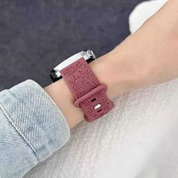 20 мм 22 мм Мягкие силиконовые ремешки для часов Ремешки для часов высшего качества Прочные и водонепроницаемые с розовым узором Совместимость с Samsung, Huawei, Amzfit, Samsung 5 40/44mm(20) фиолетовый