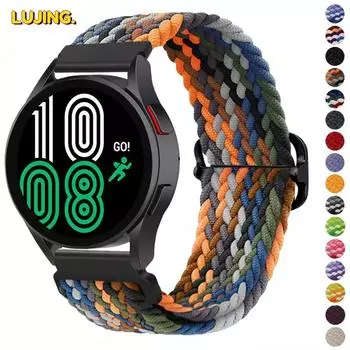 20 мм 22 мм нейлоновый ремешок для Samsung Galaxy Watch 4/5/6 44 мм 40 мм/Pro 45 мм/Classic 47 мм 43 мм 46 мм 42 мм плетеный браслет-петля Galaxy Band Strap width 22mm