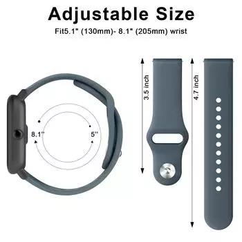20 мм 22 мм ремешок для часов Amazfit gts/4/3/2/gts2/4 Mini/Gtr4/3/2/2e/47 мм силиконовый браслет для умных часов Watchabnd Amazfit gts Band 22mm watch band серый