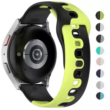 20 мм/22 мм ремешок для Samsung Galaxy Watch 7 fe 6 5 4 40 мм 44 мм 42 мм 46 мм 3 Active 2 Gear S3 S2 S4 для Huawei и Amazfit Watch 20mm watch band черный оливковый