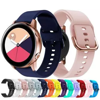 20 мм 22 мм силиконовый ремешок для часов Samsung Galaxy Watch 42m 46 мм Active 2 Gear S2 S3 Honor Amazfit BIP Huawei Watch Gt 2 браслет на запястье