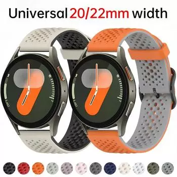 20 мм 22 мм жидкий силиконовый ремешок для Samsung Galaxy Watch 7 FE 6 5 4 44 мм 40 мм/6 Classic 47 мм 43 мм браслет для Watch 5 Pro 45 мм для Huawei GT5 Band Universal 20mm width чёрный