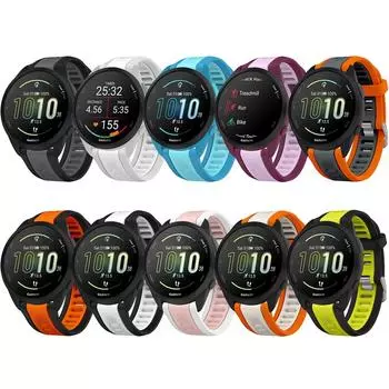20 мм быстросъемный силиконовый ремешок для Garmin Forerunner 165 Music band для Garmin Vivoactive 3 5 Venu SQ 2 Bracelet Watchbands 20MM тил синий