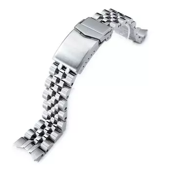 20 мм металлический ремешок для часов из нержавеющей стали ANGUS Jubilee Bracelet V-образная застежка для Seiko Alpinist SBDC087 и других
