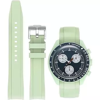 20 мм ремешок для часов силиконовый ремешок для Omega X Swatch MoonSwatch ремешок для часов Omega и Swatch ремешок резиновый ремешок для Omega Speedmaster Seiko SEIKO 20 мм светло-зеленый