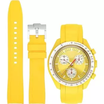 20 мм ремешок для часов силиконовый ремешок для Omega X Swatch MoonSwatch ремешок для часов Omega и Swatch ремешок резиновый ремешок для Omega Speedmaster Seiko SEIKO 20 мм жёлтый
