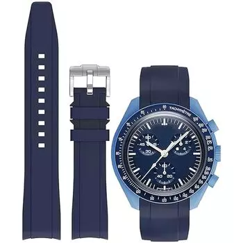 20 мм ремешок для часов силиконовый ремешок для Omega X Swatch MoonSwatch ремешок для часов Omega и Swatch ремешок резиновый ремешок для Omega Speedmaster Seiko SEIKO 20 мм темно-синий