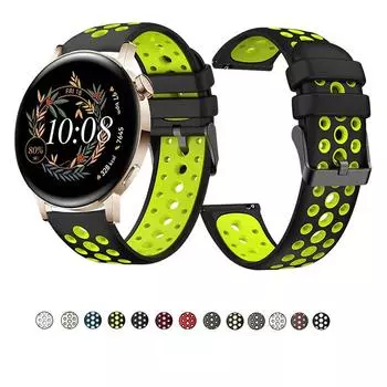 20 мм ремешок для Huawei GT3 42 мм ремешок оригинальный круглый отверстие спортивный комфорт ремешок для часов подходит для Huawei GT3 42 мм 20 мм ремешок универсальный 20mm universal мятный зеленый